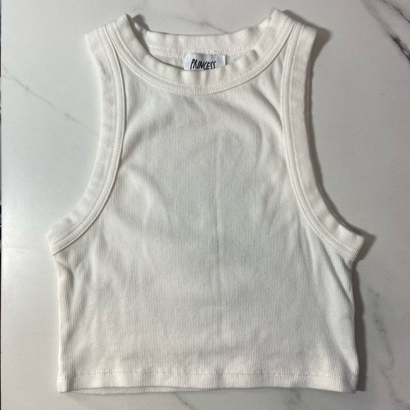 🔴SOLD🔴 Princess Polly Organic Cotton Classic Tank Top in White Size 4 NWOT - Picture 2 of 3